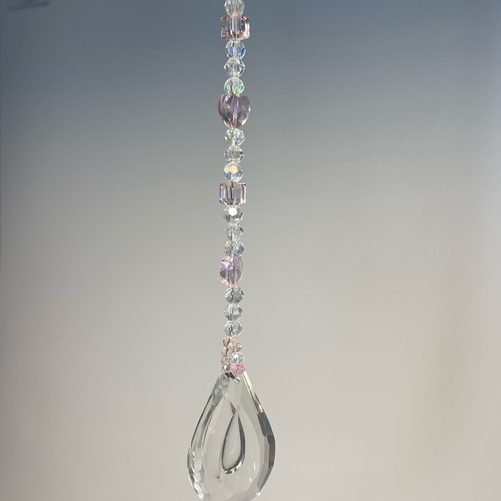 Pink crystal handmade beaded sun catcher